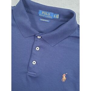 Polo Ralph Lauren Mens Polo Shirt XL Blue Custom‎ Slim Fit Multicolor Pony Blue